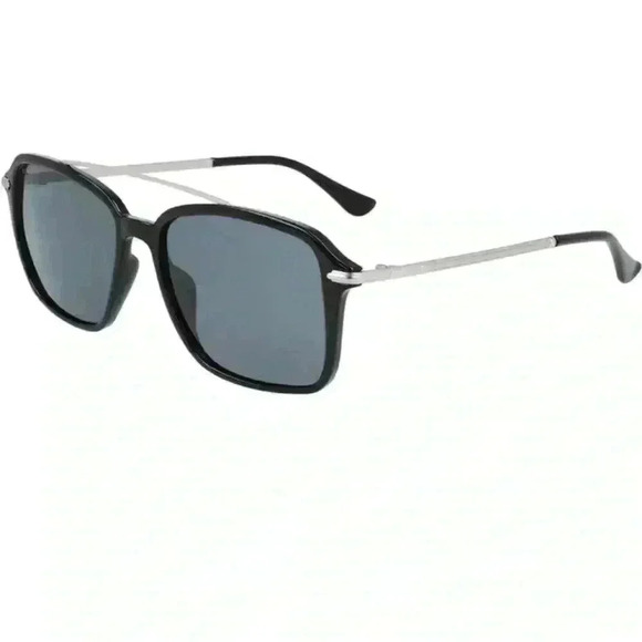 Cole Haan Plastic Combo 55mm Square Brow Bar Sunglasses in Black NWT *Polarized* - Picture 2 of 7